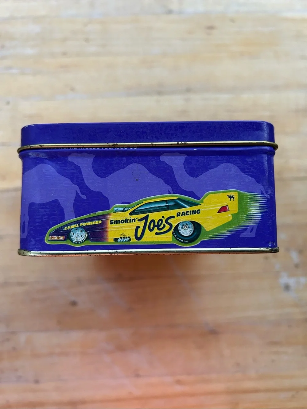 Vintage Tin‎ Smokin’ Joes Camel Cigarettes metal box 1994 racing race car